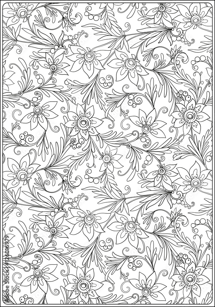Floral pattern. Flower background. Floral Pattern with hand-draw