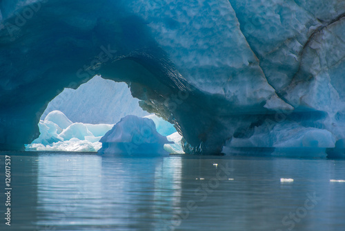 Huge Ice Tunnel in Iceberg, Stikine Lake, Alaska