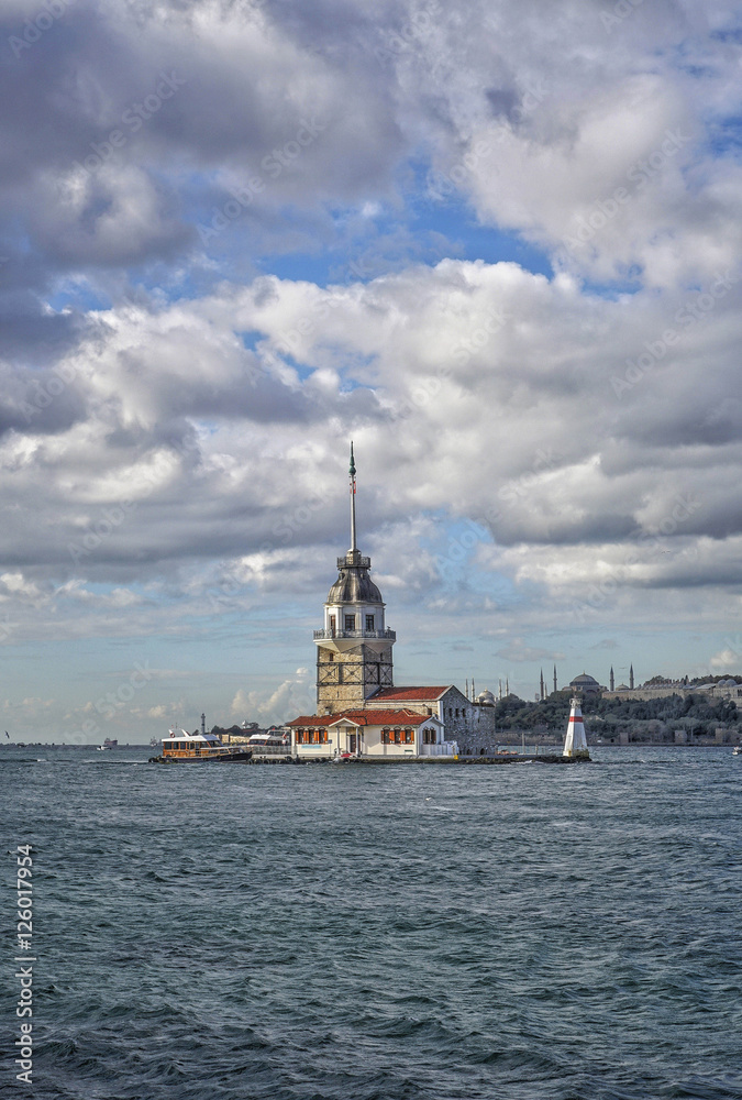 Maiden Tower in Istanbul, Turkey.