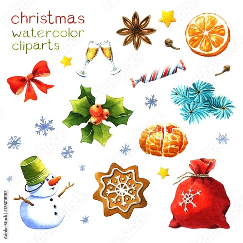 Watercolor Christmas clipart