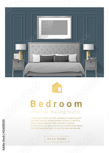 Interior design Modern bedroom banner , vector, illustration