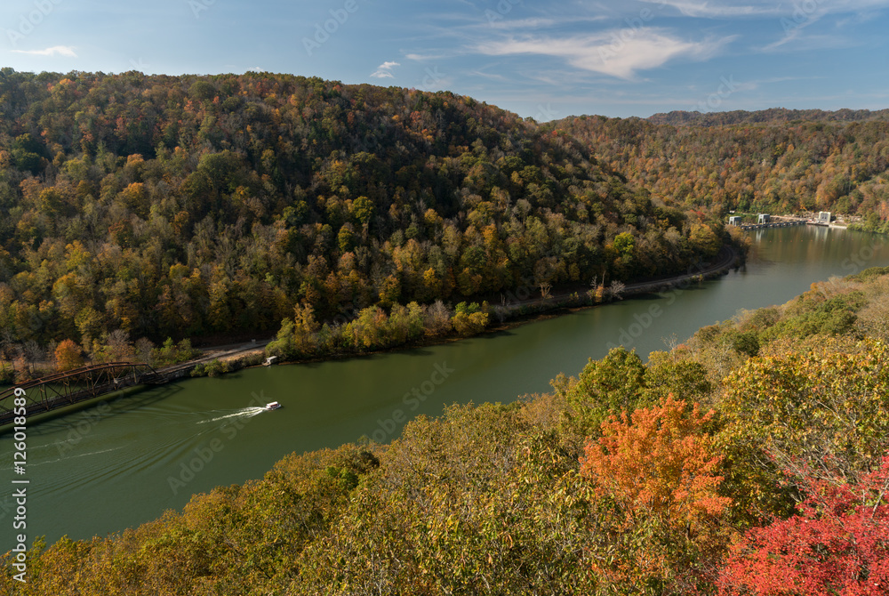 Fotografie New River from Hawks Nest Overlook