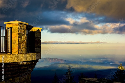 mount mimtchell sunset landscape in summer