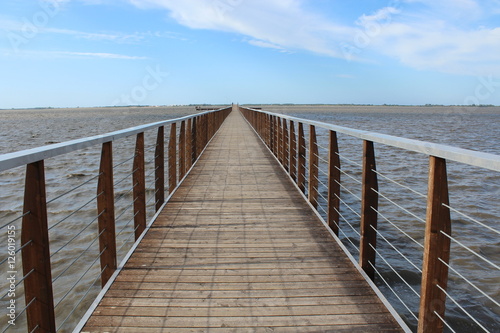 Lesina Lake and walkway leading to the island of San Clemente 