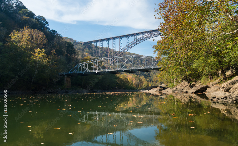Fototapeta premium Old and New River Gorge Bridge in West Virginia