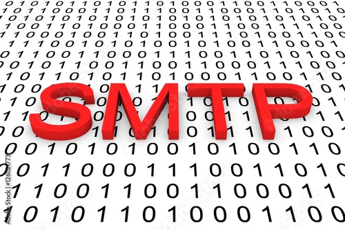 SMTP in the form of binary code, 3D illustration