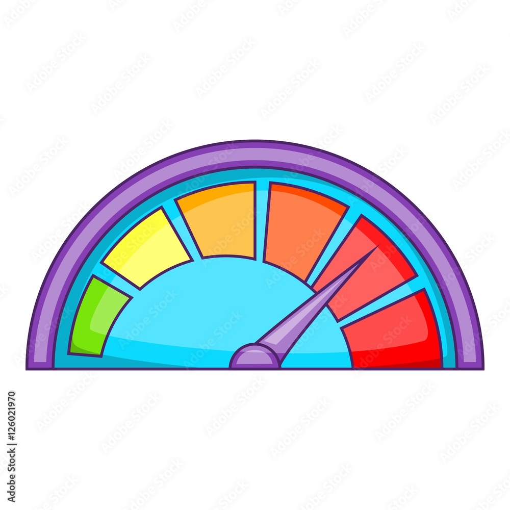 Small speedometer icon. Cartoon illustration of speedometer vector icon