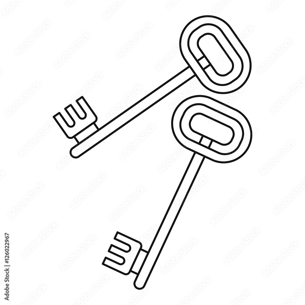 Keys icon. Outline illustration of keys vector icon for web Keys icon. Outline illustration of keys vector icon for web