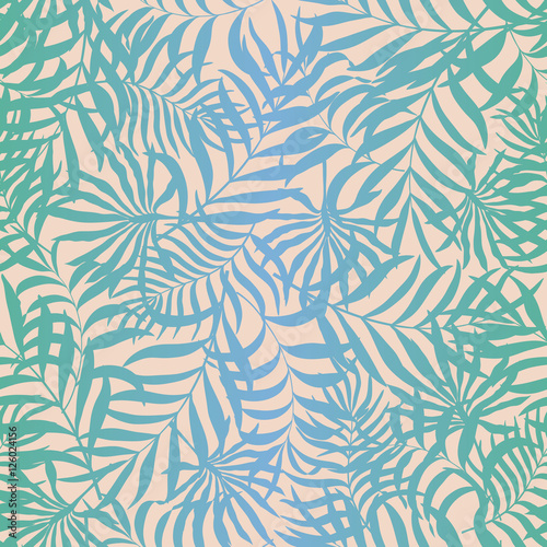 Tropical background with palm leaves