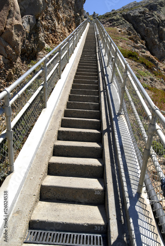 Fototapeta Naklejka Na Ścianę i Meble -  Stairs to Lighthouse, Point Reyes