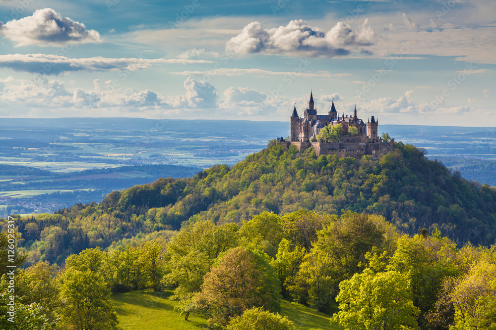 Hohenzollern Castle at sunset, Baden-Wurttemberg, Germany