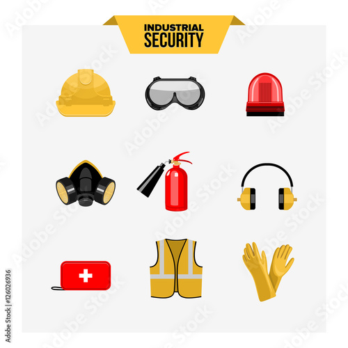 Safety at work vector icons collection
