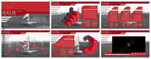 Business presentation template set. Set of color infographic elements for presentation templates. Powerpoint template design backgrounds. Leaflet, Annual report, book cover design.