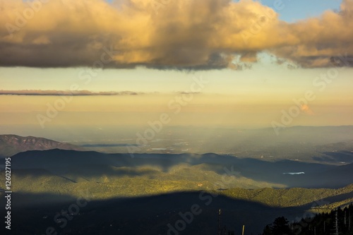 mount mimtchell sunset landscape in summer