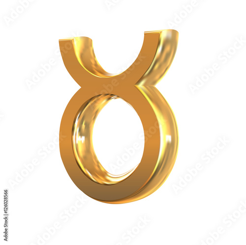Golden zodiac sign Taurus