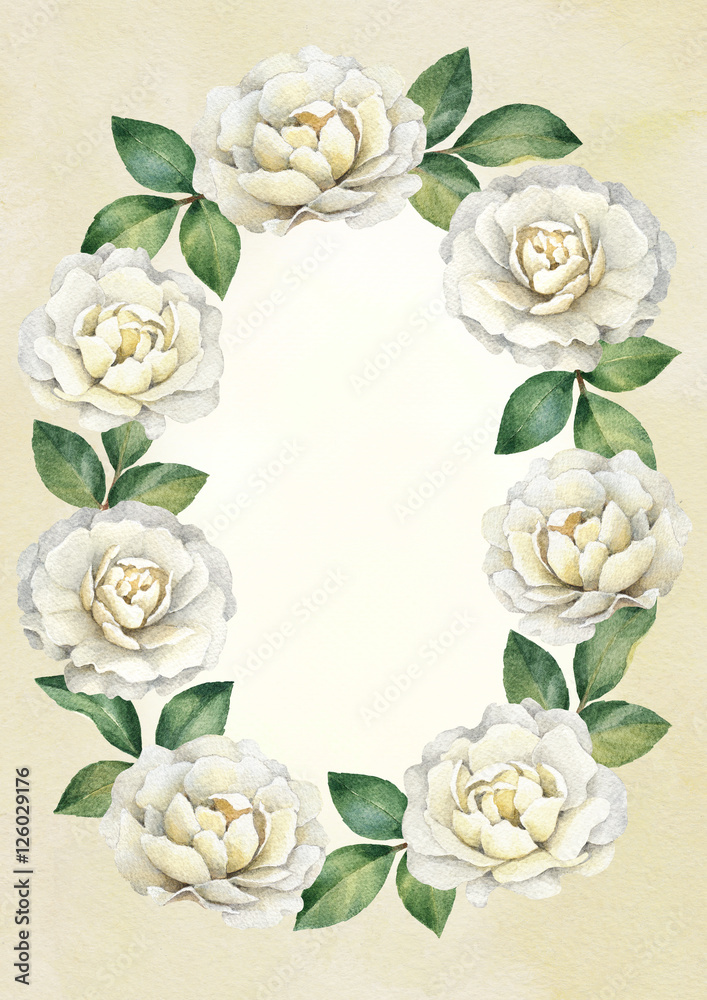 Background with watercolor rose flowers. Perfect for greeting ca