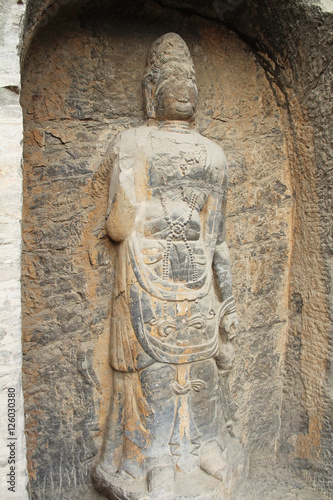 Buddha's statue rock carving in Longmen Grottoes, Luoyang, China
