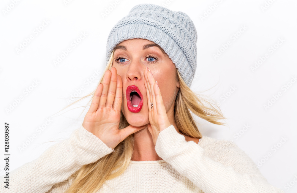 Young woman shouting Young woman shouting