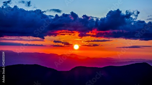 mount mimtchell sunset landscape in summer photo