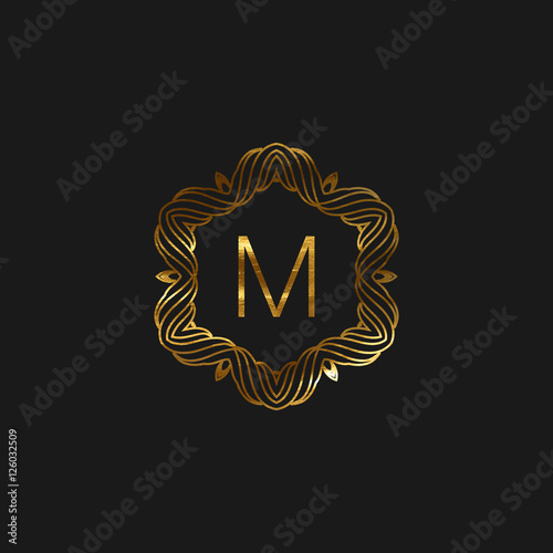 Vector floral monogram frame.