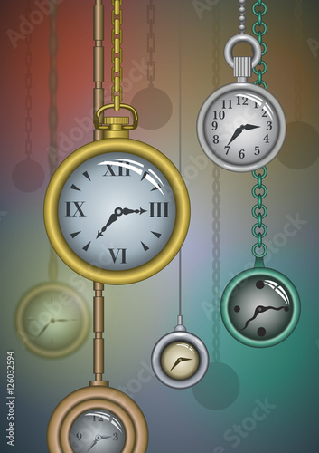 A random group of pocket watches.