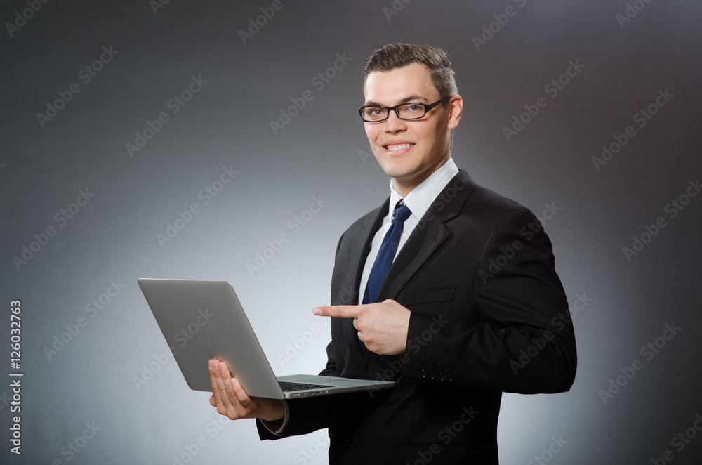Man with laptop in business concept Man with laptop in business concept