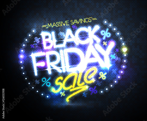 Black friday sale, massive savings poster design concept