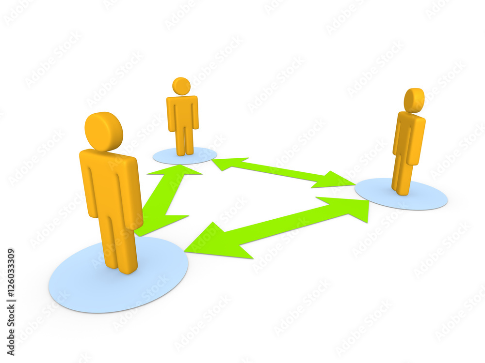Communication between three peoples. 3d illustration. Communication between three peoples. 3d illustration.