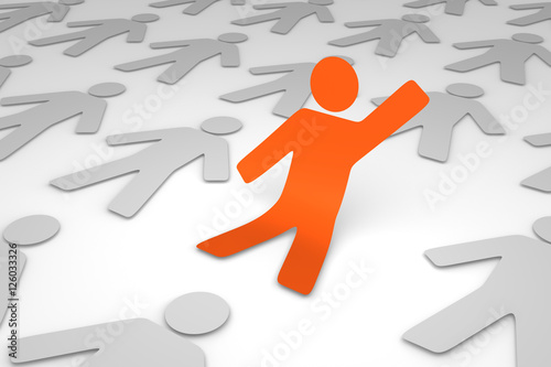 Initiative person standing up. 3d render.
