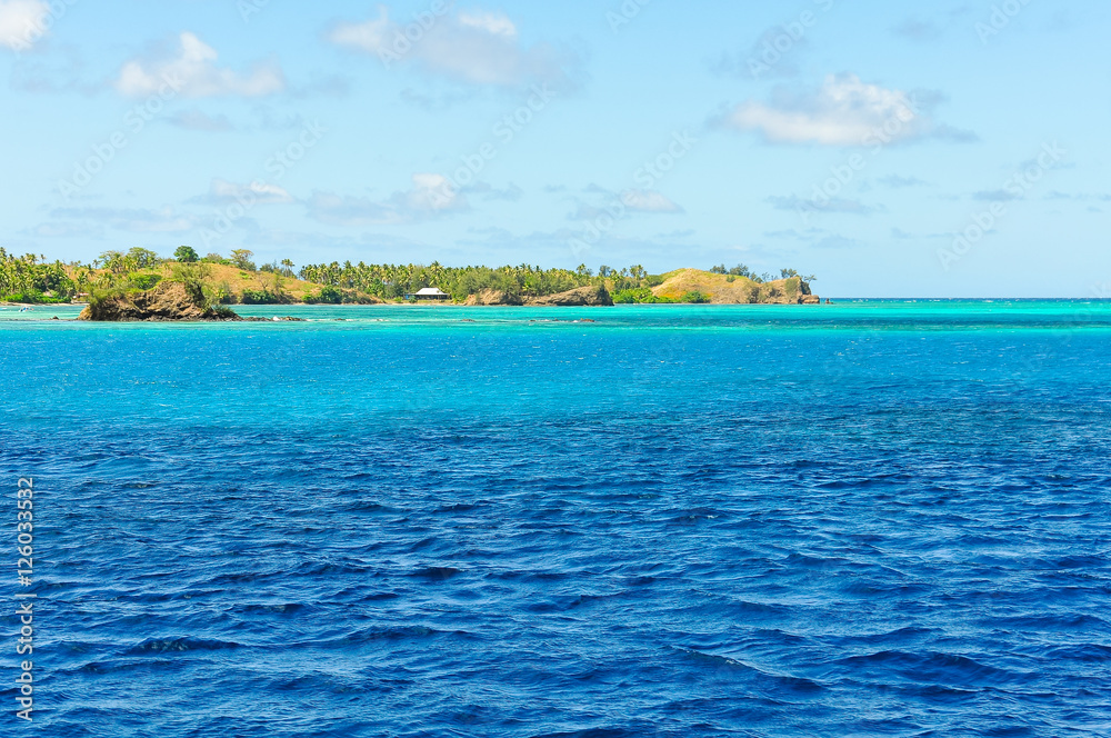The turqoise water near Nacula Island in Fiji