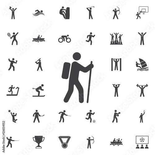 Rock climber icon illustration