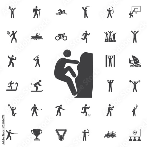 Rock climber icon illustration