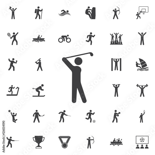 Golf Player icon on the white background