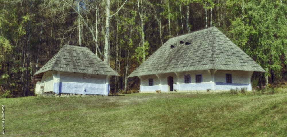 Alte traditionelle Ukrainische Häuser