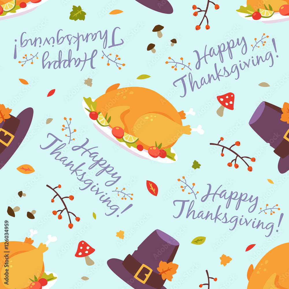 Fototapeta premium vector thanksgiving pattern seamless pattern