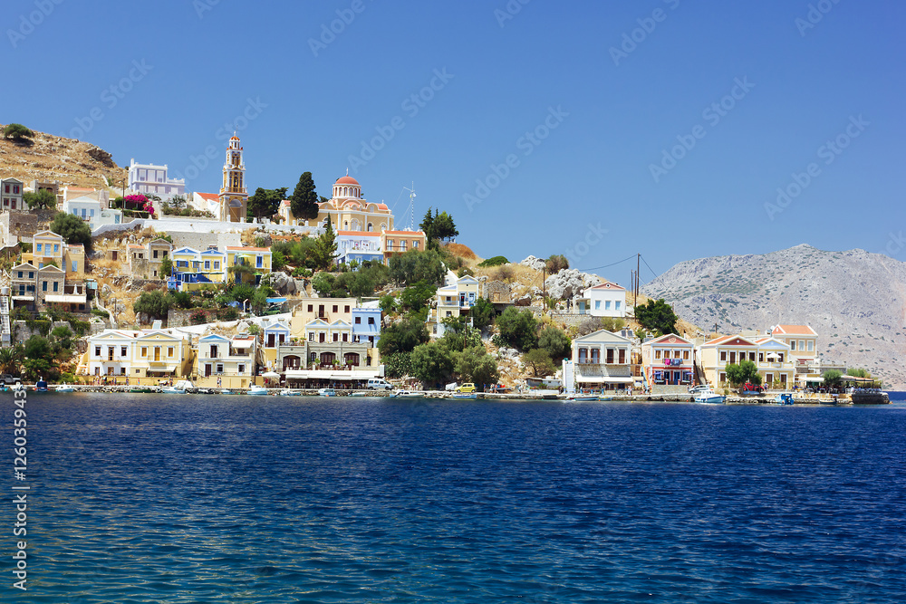 View of the island of Symi,Greece,Europe