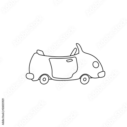 Cartoon car cabriolet coloring page