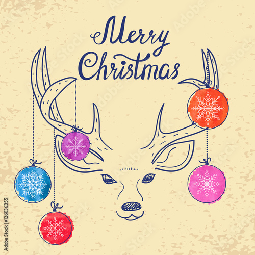 Merry Christmas card with c...