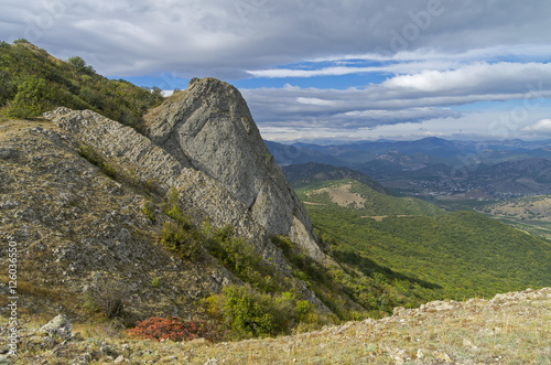 View from the top of the ridge. Crimean mountains, September. © Sergey Rybin