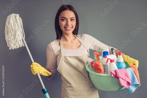 Beautiful young housewife