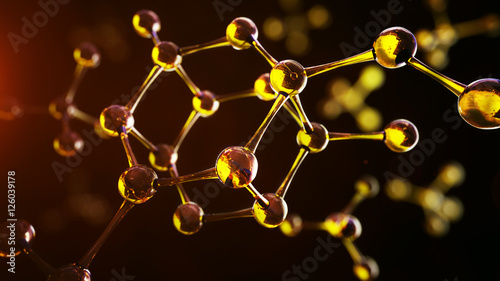 152879 3d illustration of molecule model. Science background wit photo