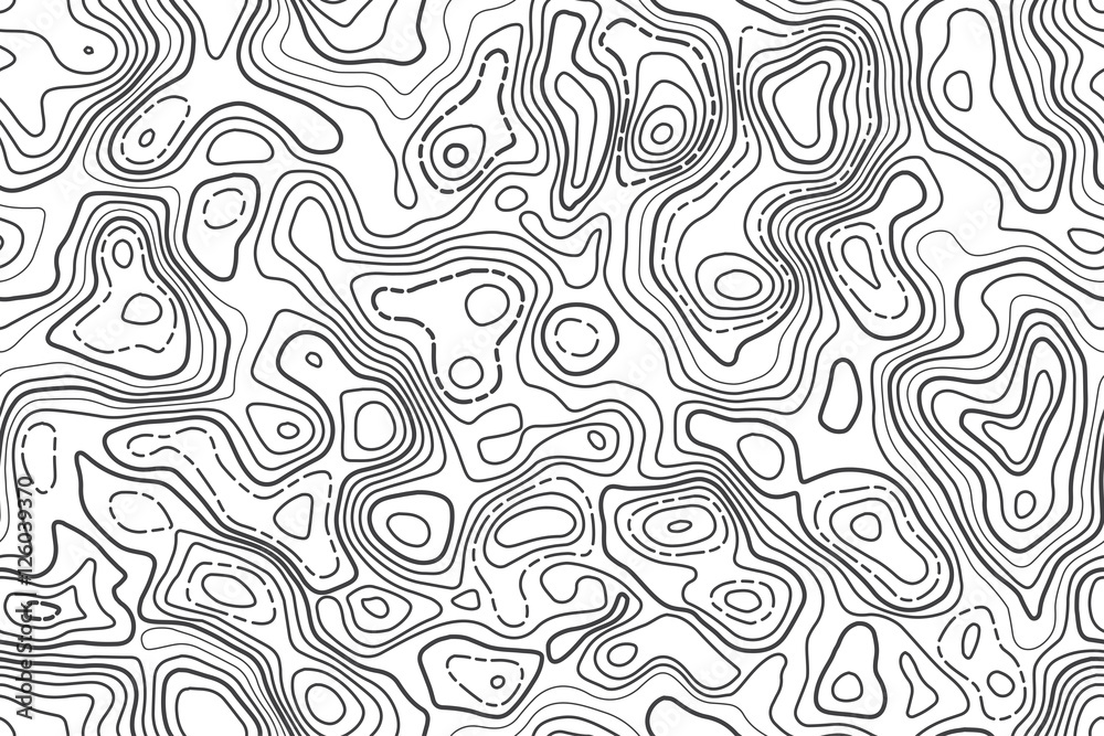Fototapeta premium Seamless pattern topographic map background. Vector illustration.