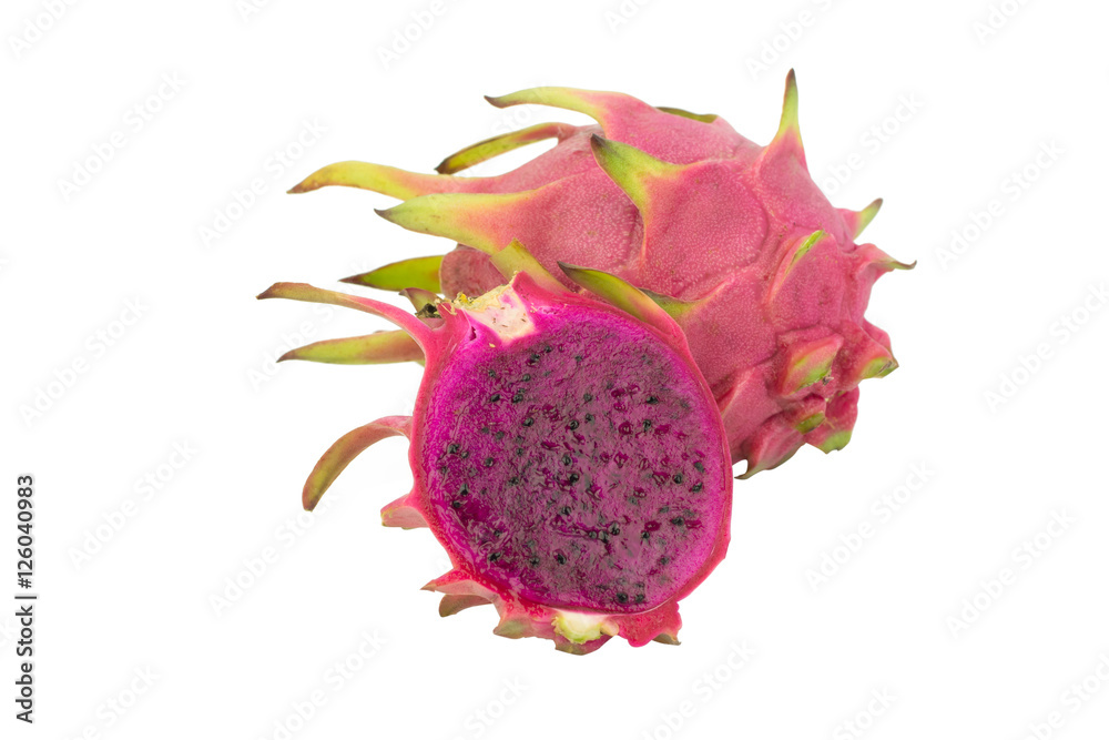 Dragon Fruit isolated on white background. (Pitaya Fruit) Dragon Fruit isolated on white background. (Pitaya Fruit)