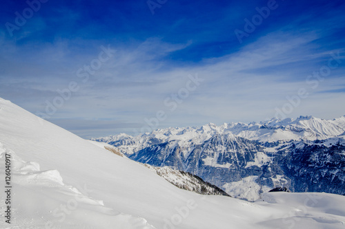 Beautiful mountain landscape.  Winter mountains panorama © EwaStudio
