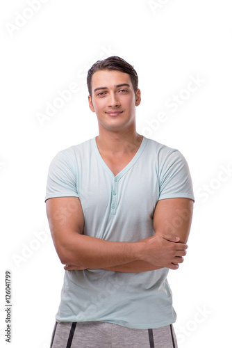 Young handsome man isolated on the white background