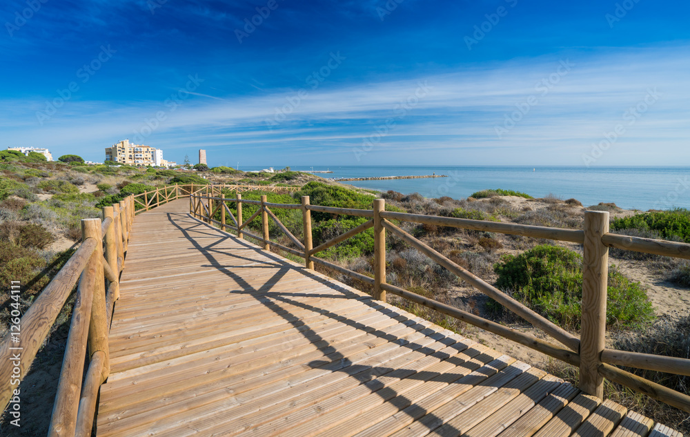 Cabopino, Costa del Sol, Spain with new boardwalk