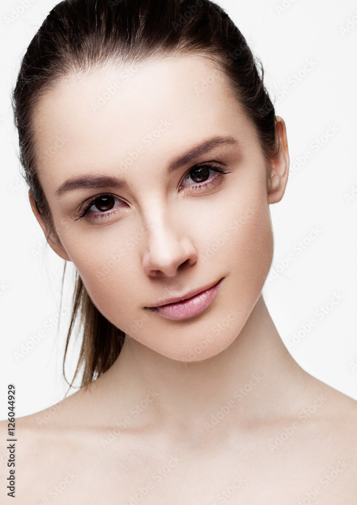 Beautiful woman girl with natural healthy makeup Beautiful woman girl with natural healthy makeup