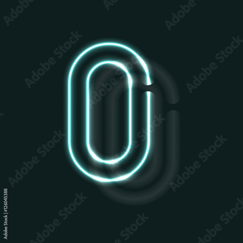 Neon alphabet. Glowing contour font. Realistic vector letter of neon tubes. Vector illustration. Unusual ABC.