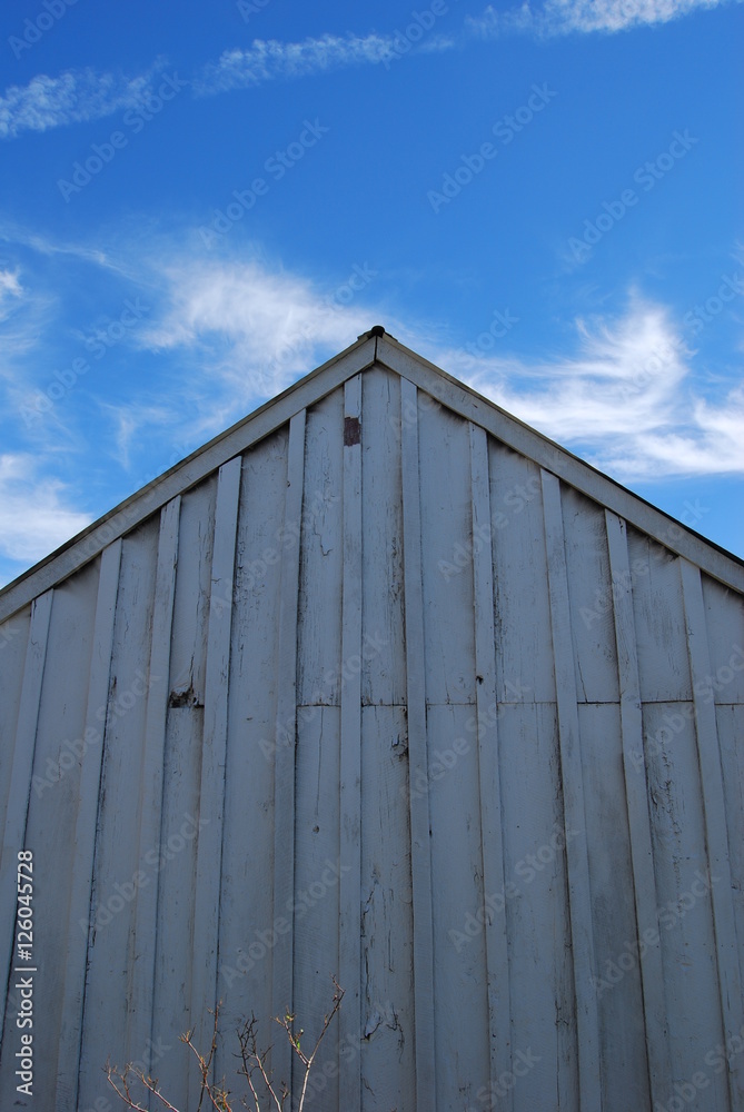 Barn against the sky on the Farm 