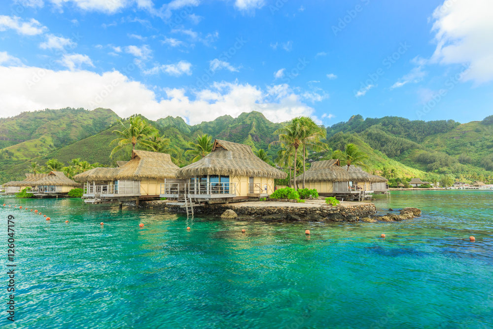 Beautiful sea and Moorae Island at Tahiti , PAPEETE, FRENCH POLY Beautiful sea and Moorae Island at Tahiti , PAPEETE, FRENCH POLY